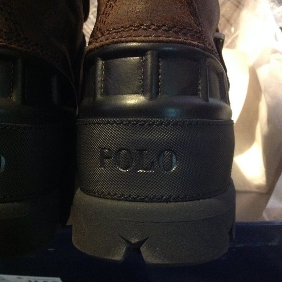 POLO by Ralph Lauren Men's Oslo Waterproof Brown Leather Boots -11.5D-New in Box - Picture 8 of 16
